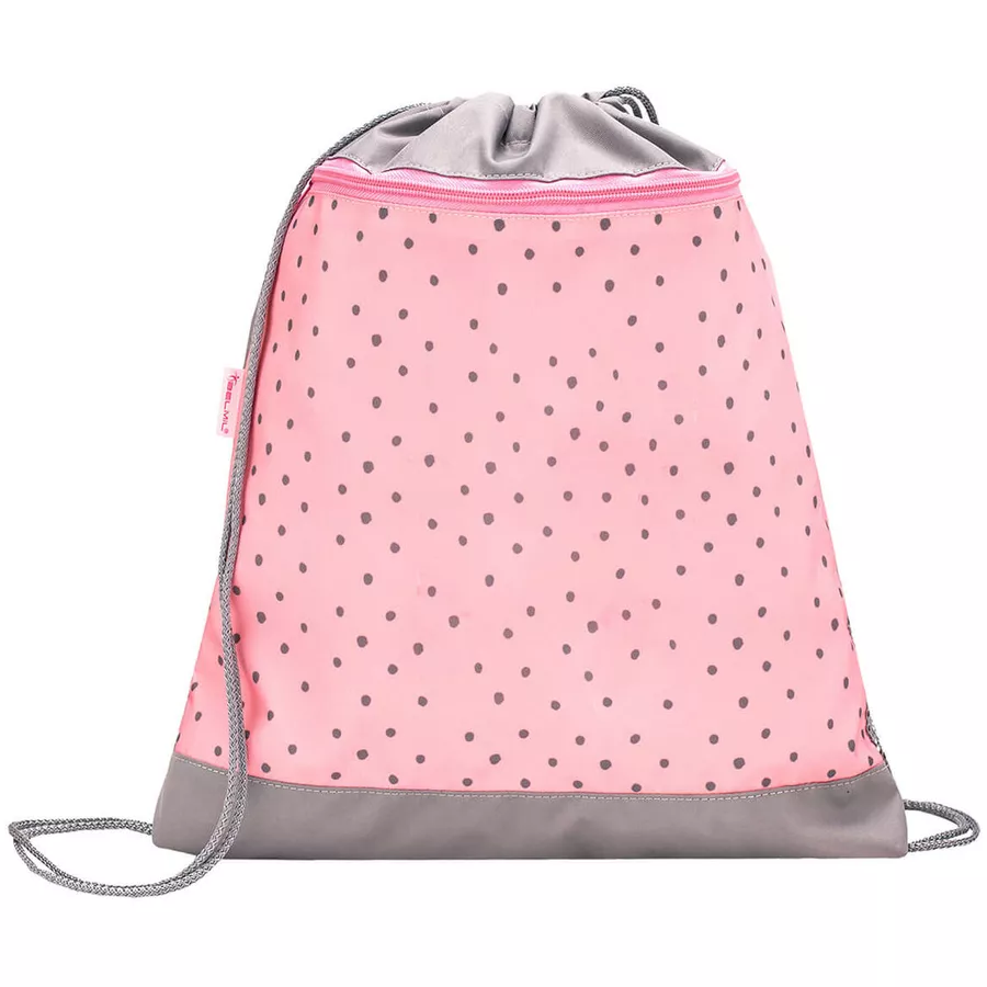 Belmil Schulranzen Smarty Schulranzen Set 6-teilig mit Brustgurt, Hüftgurt Pink Dots 2
