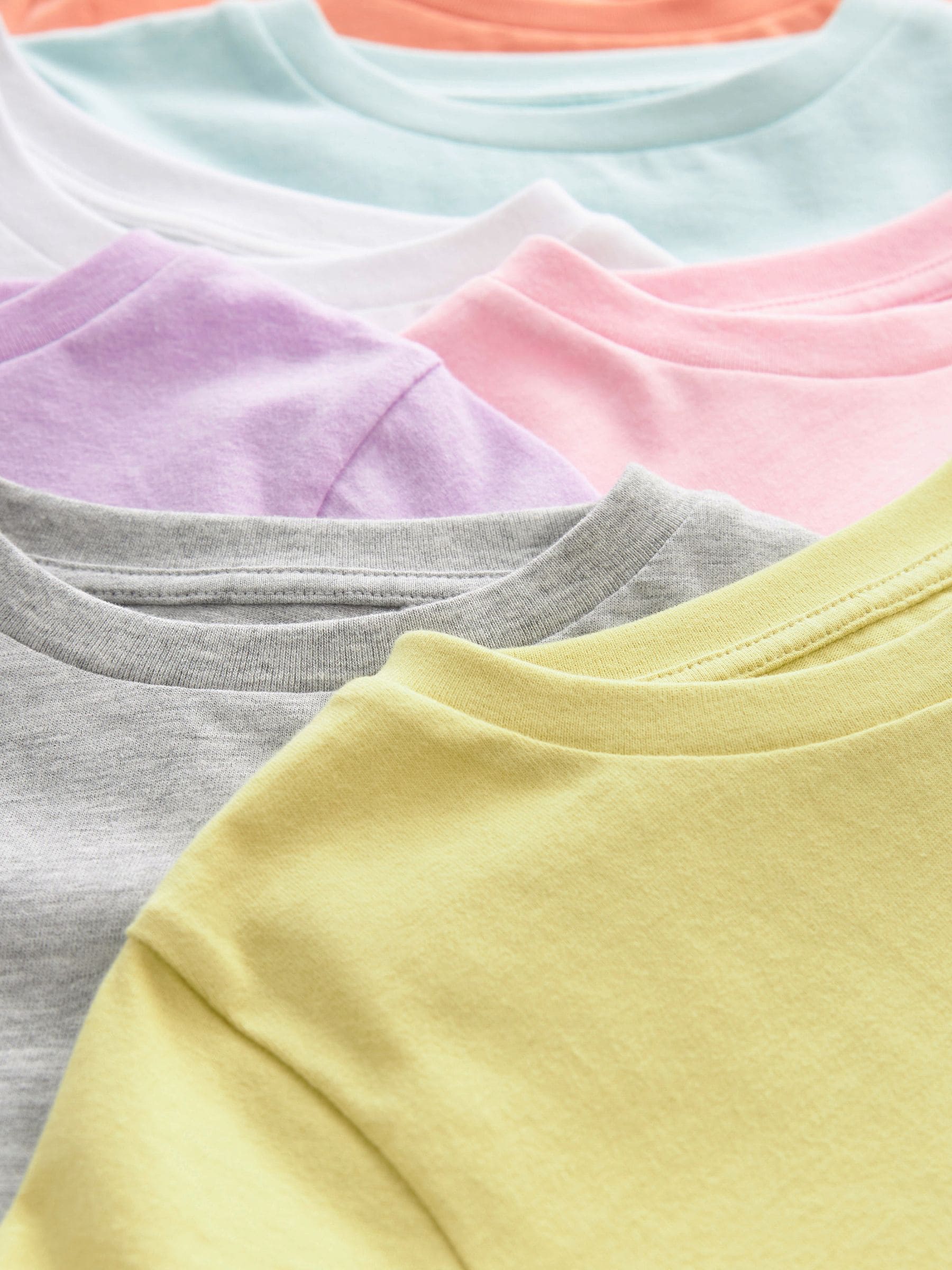 Verschillende effen pastelkleuren - T-shirts 7 Pack (3-16jr)