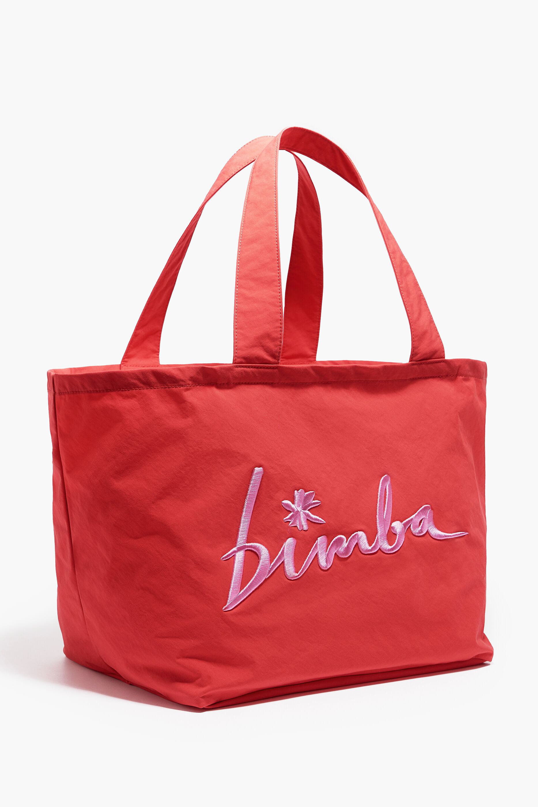 Sacola de compras tamanho XL em náilon vermelho