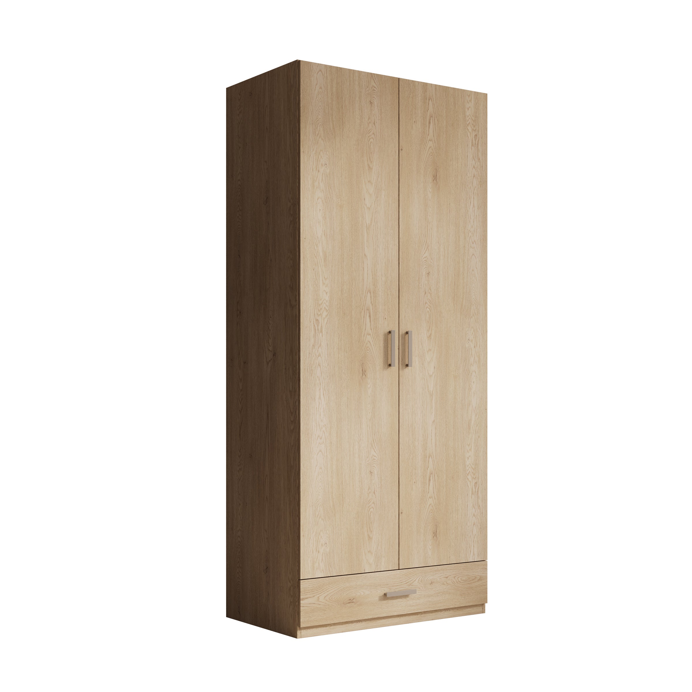 Enzio - Kledingkast met 2 deuren - Eikenpatroon - 90x54x211 cm
