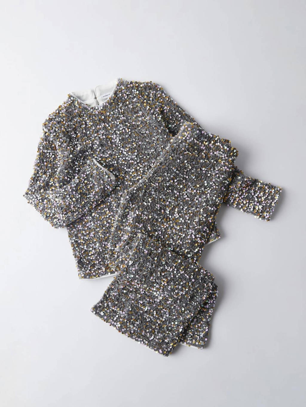 NAME IT top NKFRUNICA met all over print en pailletten grijs/lila/goud