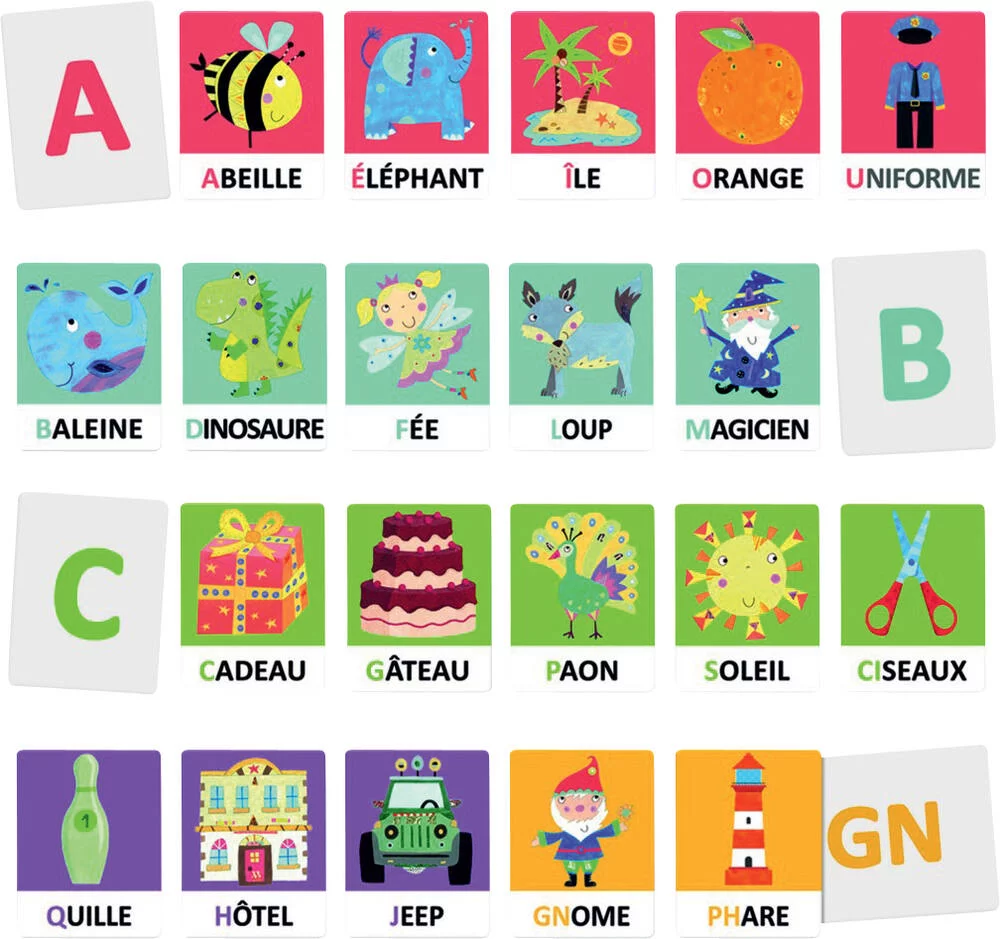 MONTESSORI - FLASHCARDS ALPHABET TACTILE ET PHONETIQUE 2-5 ANS