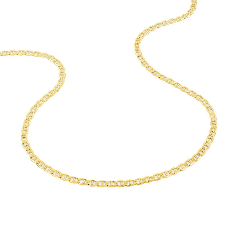 Bracelet Mixte 18 cm - Gourmette Marine - Or 18 Carats - Largeur 2.4 mm
