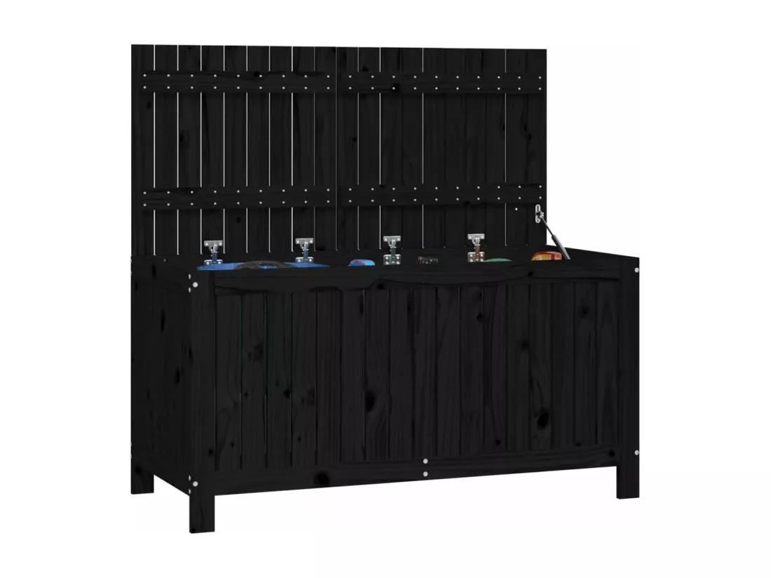 Prolenta Premium - Boîte de rangement de jardin Noir 121x55x64 cm Bois massif pin