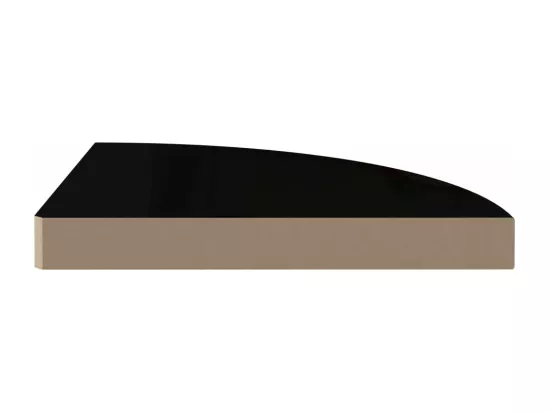 Étagères d'angle flottantes 4 pcs noir brillant 35x35x3,8cm MDF