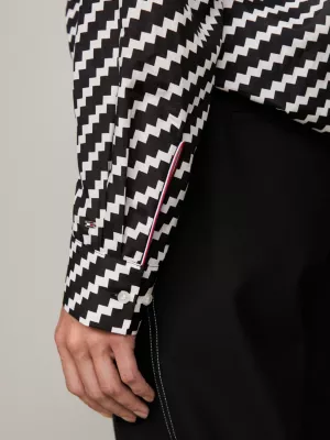Camisa de corte regular com estampa de listras irregulares