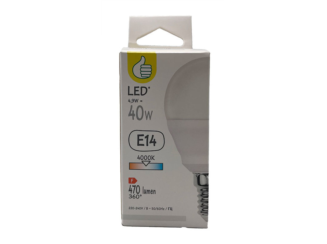 LÂMPADA LED POLEGAR E14 40W LUZ BRANCA