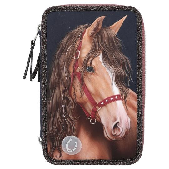 Miss Melody - Trippel Penalhus m/LED GLITTER HORSE