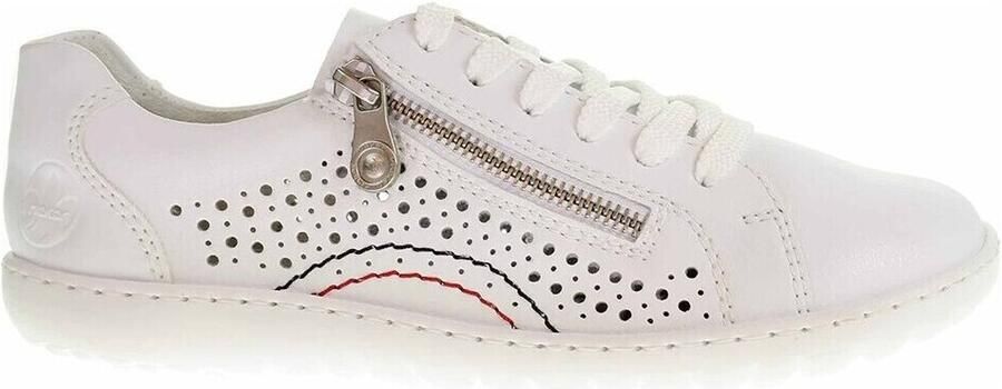 Rieker damesschoen lage veterschoen slip-on 52824-80 parelwit