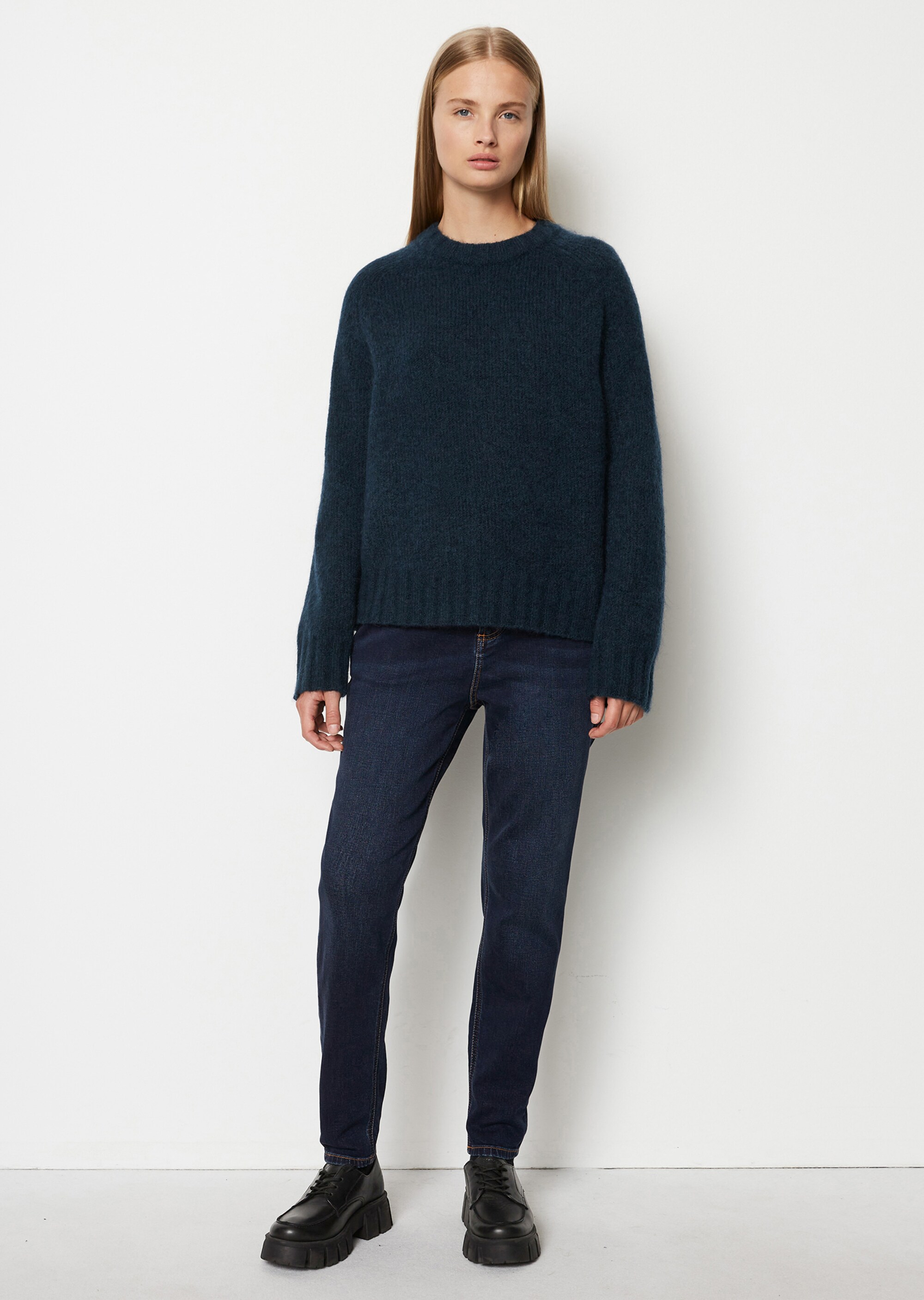 Softer Strickpullover realxed aus Schurwolle-Mohairwolle-Mix