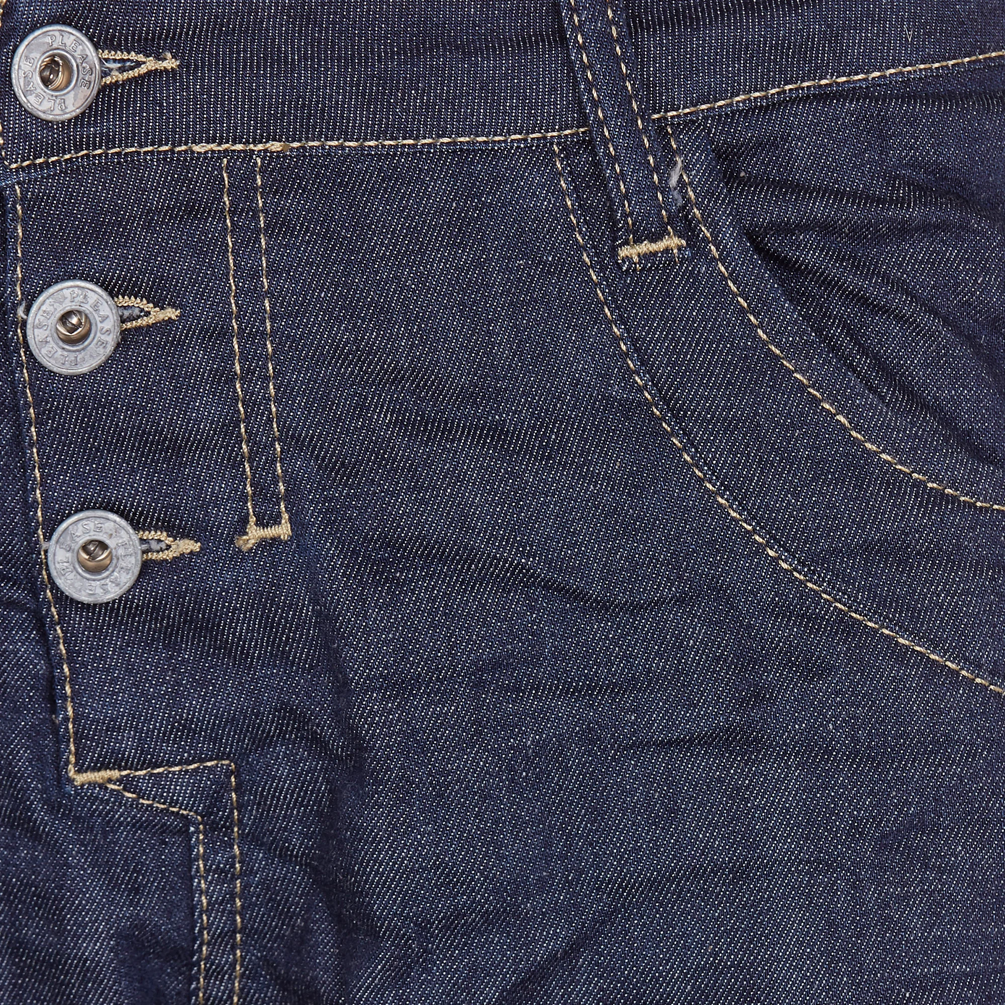 Jean boyfriend taille normale boutonné | Bleu