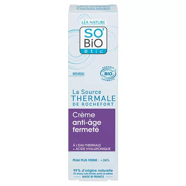 Creme Antienvelhecimento Firmador Orgânico So'Bio Étic Rochefort Thermal Water 40ml