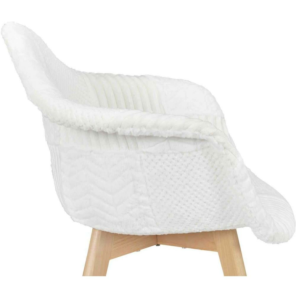 Fauteuil scandinave patchwork blanc
