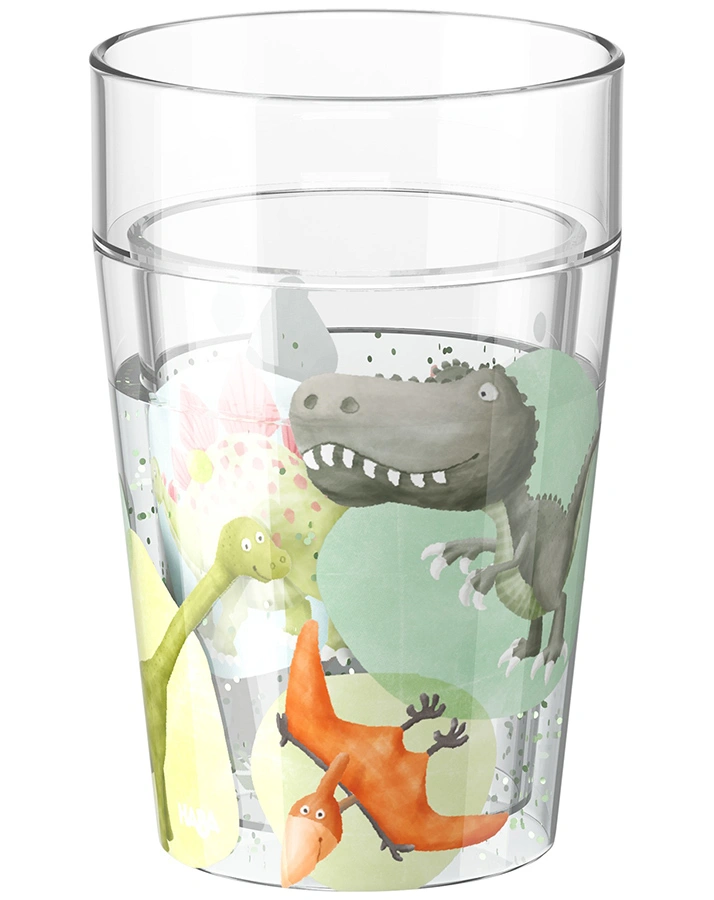 Glitzerbecher DINOS in transparent