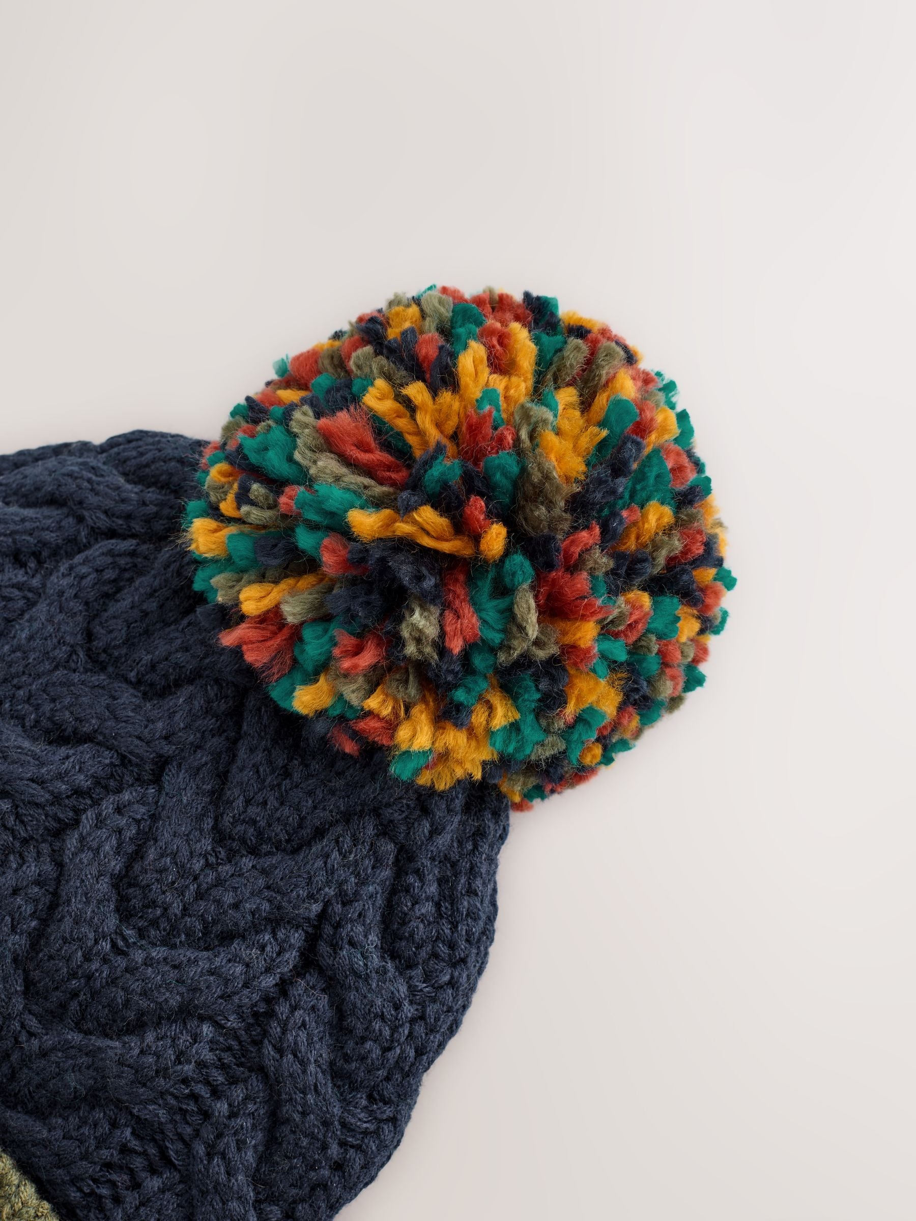 Meerdere strepen - Beanie-muts met pompon (3mnd-10jr)