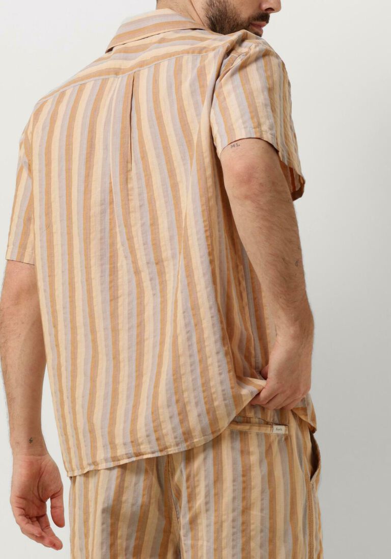bruine forét casual overhemd otter seersucker ss shirt