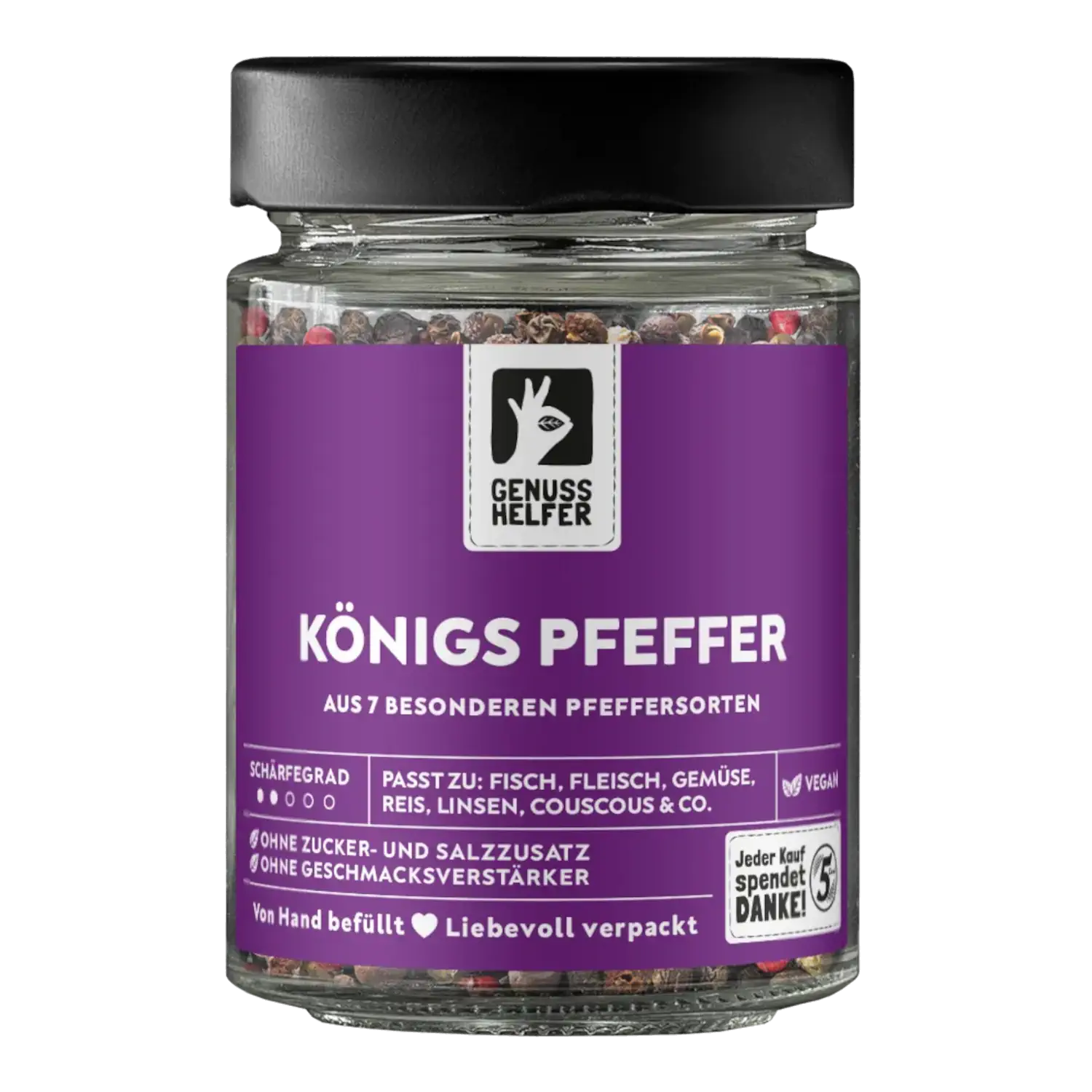 Königs Pfeffer-Mischung, ganz, im Glas