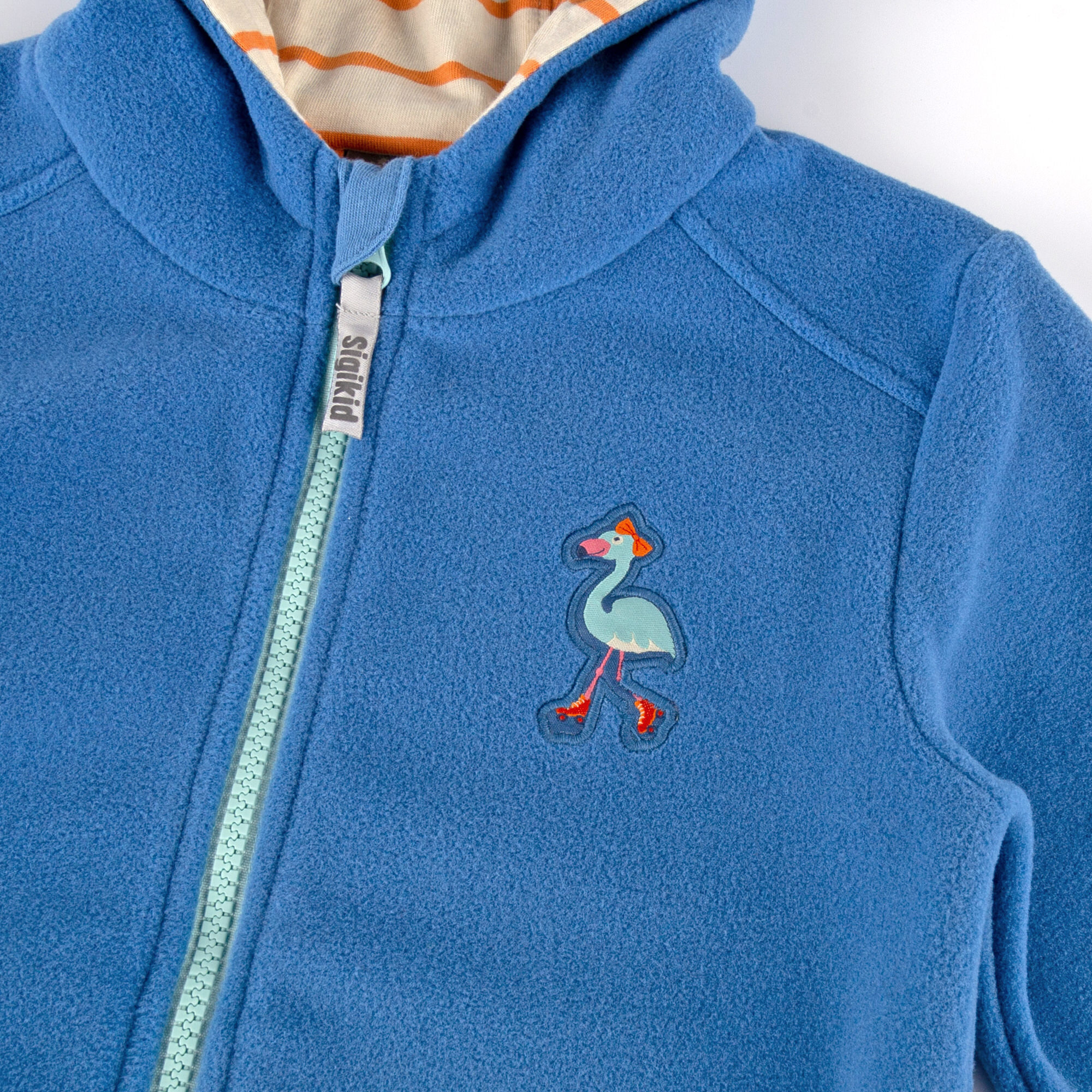 Kapuzen-Fleecejacke M - SKATING FLAMINGO in blau
