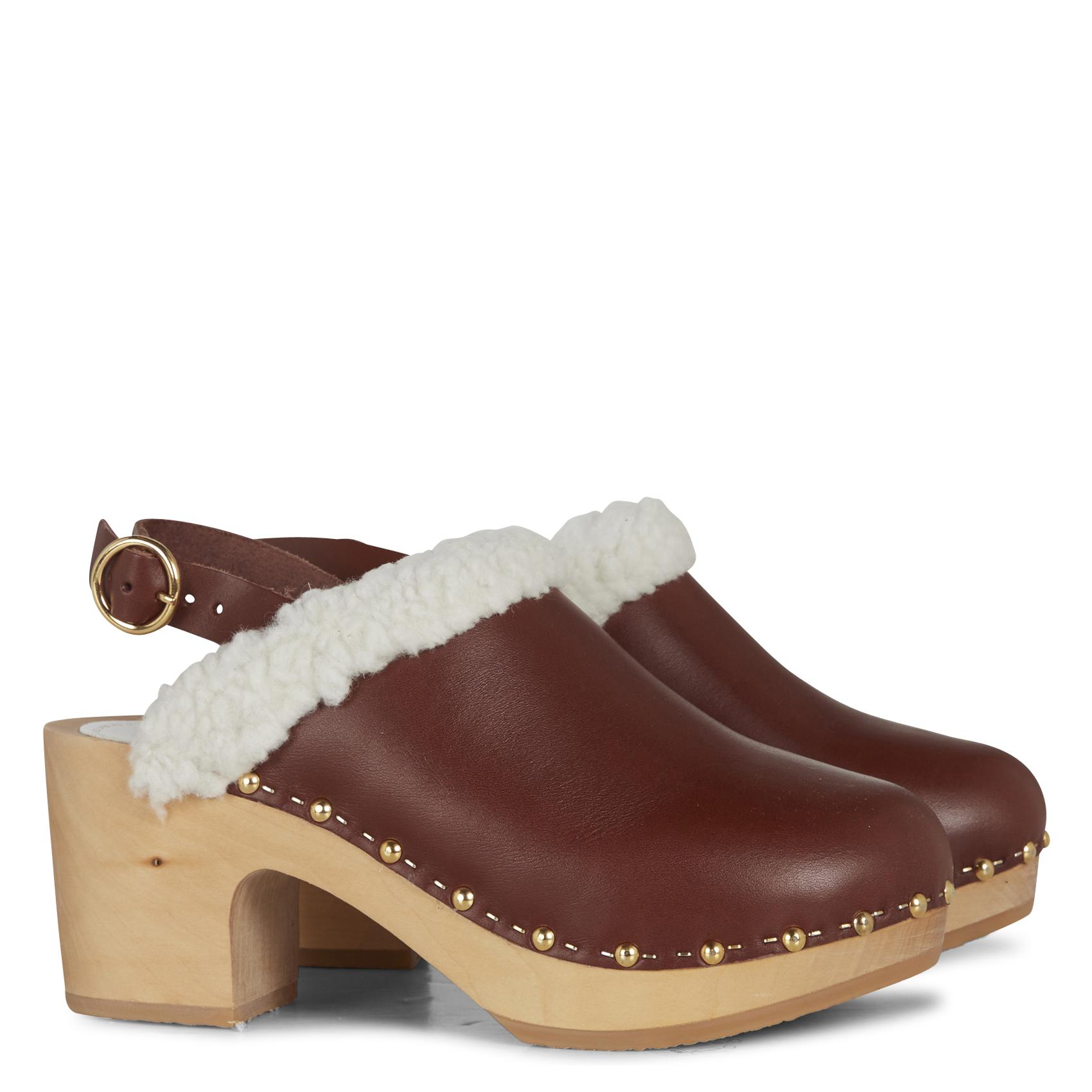 YBOO - Sabots en cuir doublé | Marron