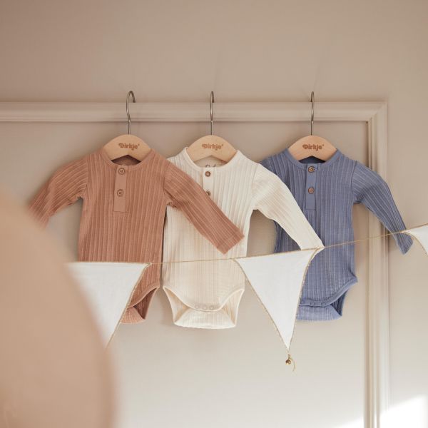 Dirkje Romper Lange Mouw Multi Colour Blue 3-Pack