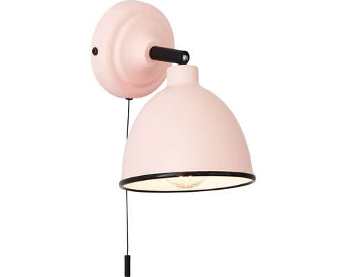 Wandlamp, 1-lichts, H 12,5 cm, Telio roze met trekschakelaar