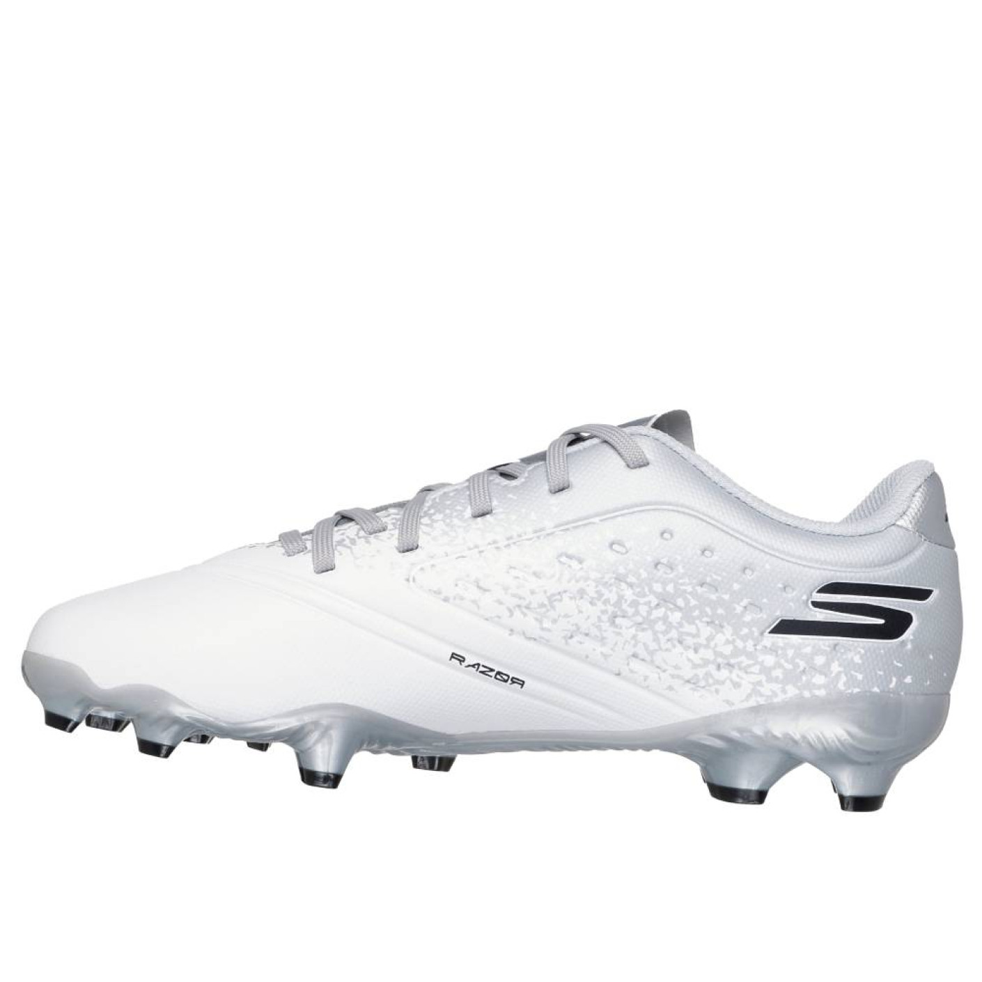 Skechers Razor 1.5 Gras Voetbalschoenen (FG) Kids Wit Zilver Zwart
