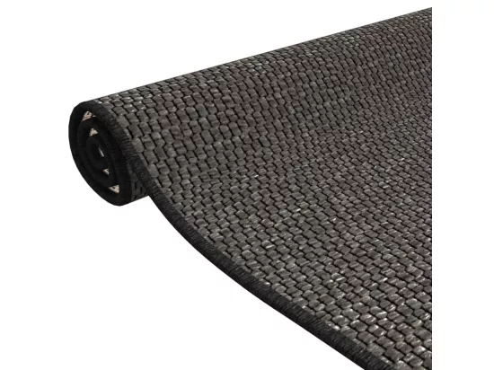 Tapis de couloir aspect sisal anthracite 80x150 cm