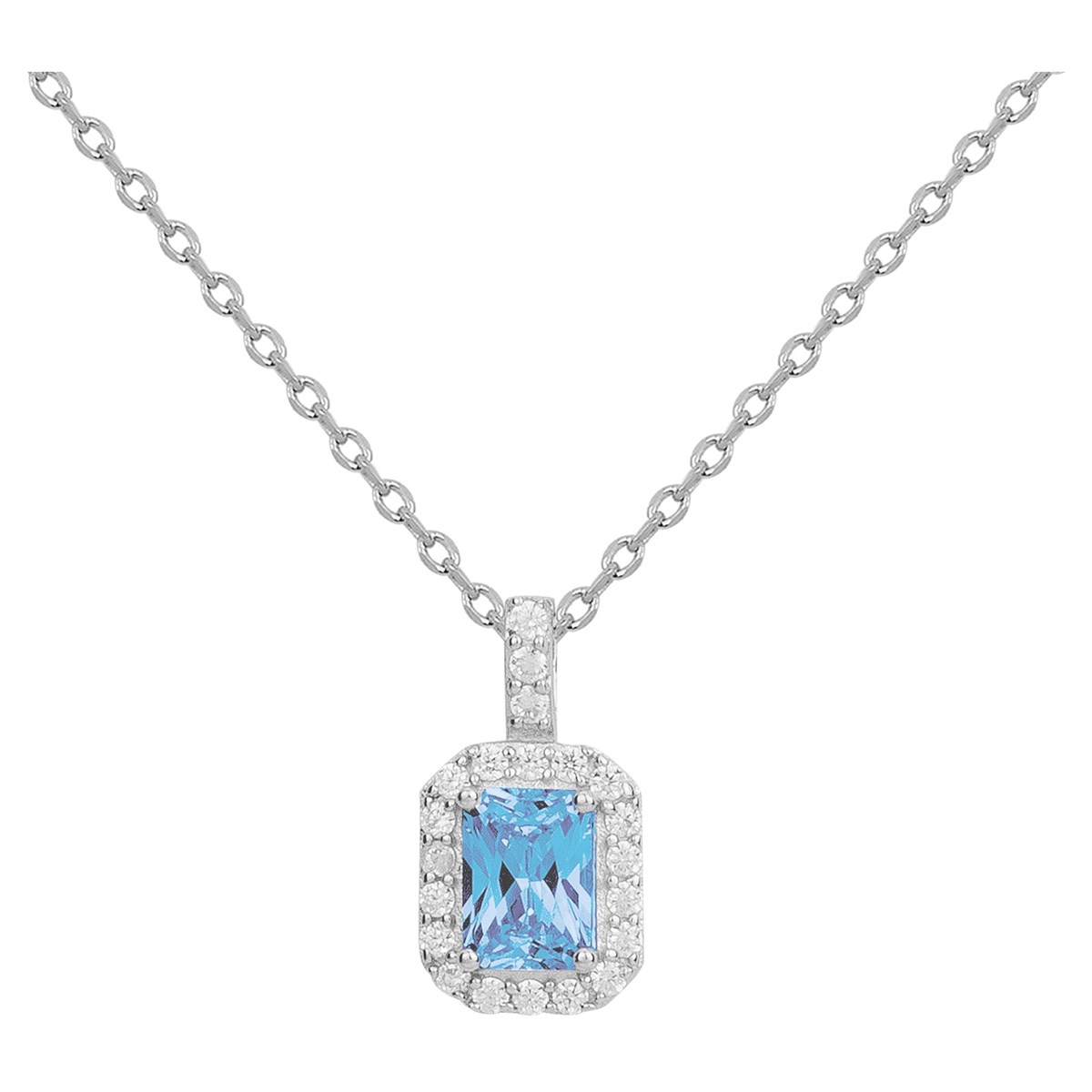 Collier en Argent avec spinelle bleu topaze