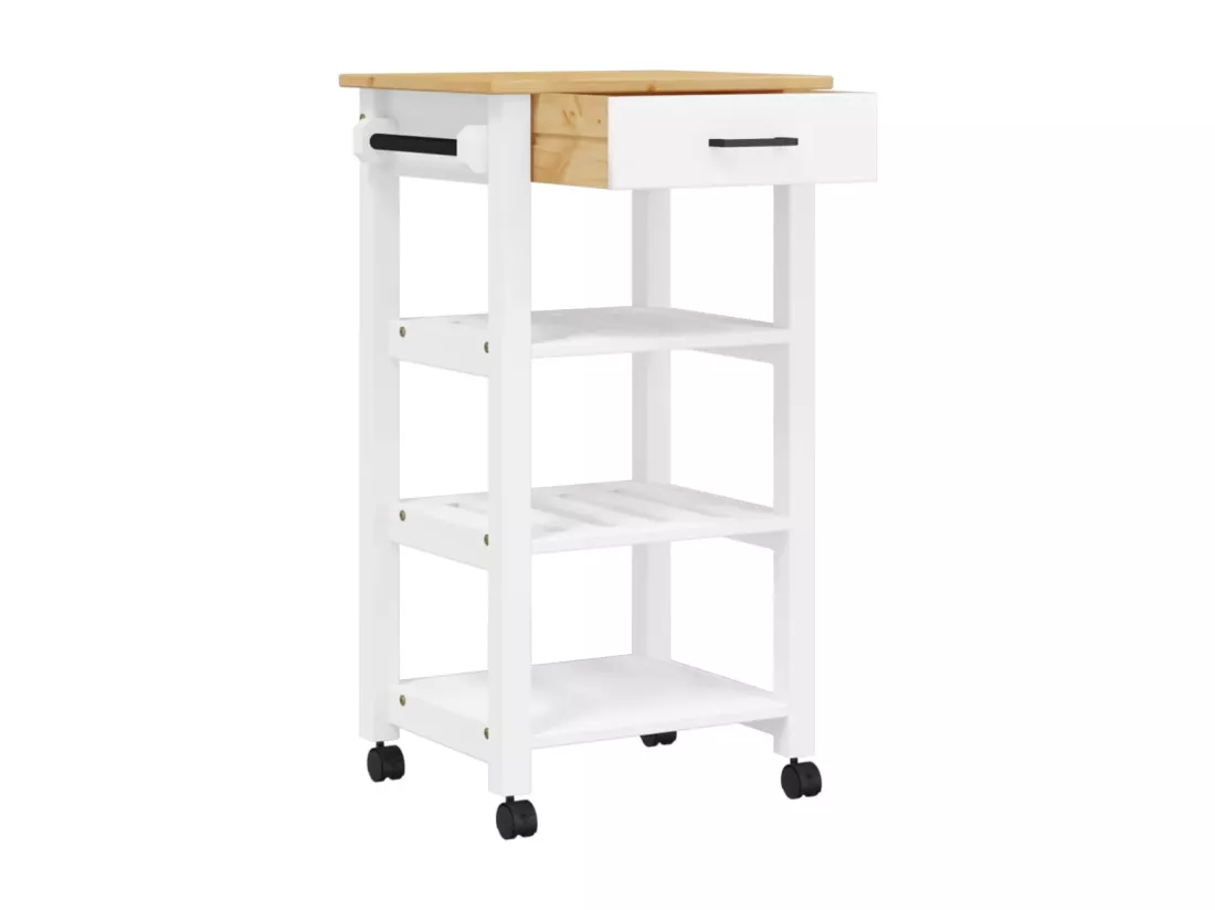 Chariot de cuisine MONZA 48x40x90 cm bois massif de pin