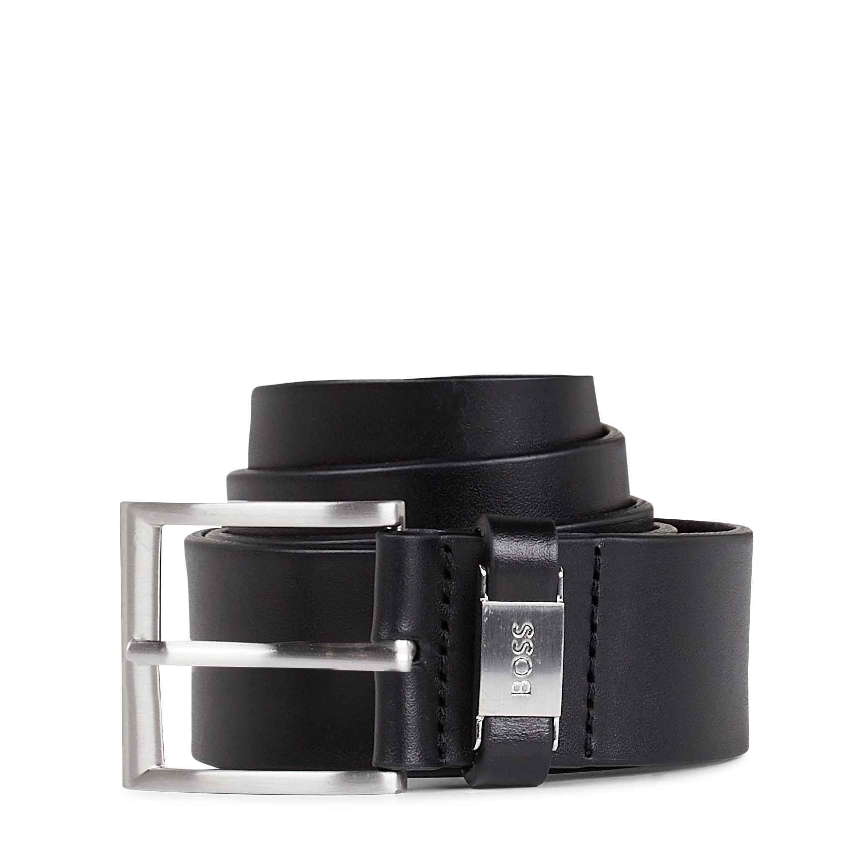 Ceinture en cuir lisse | Noir