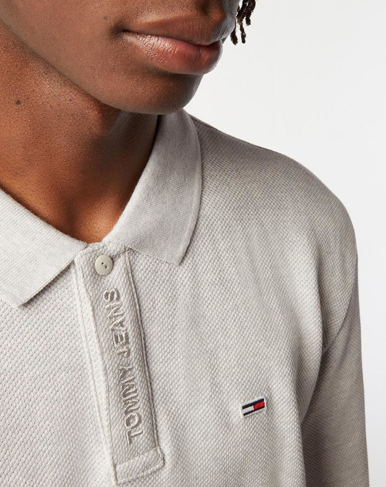 Tommy Jeans Polo Structured gris clair