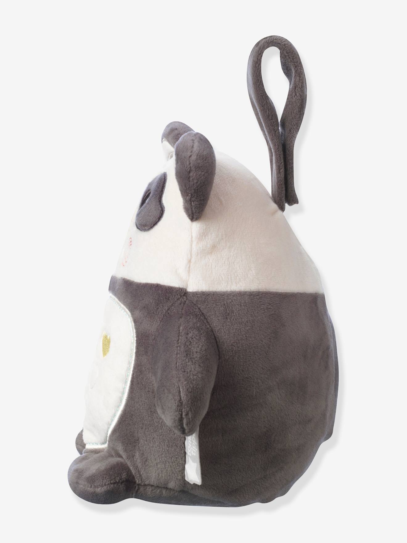 Luminária Noturna de Pelúcia Pippo, o Panda, Tamanho Médio, Preta Lisa com Estampas, TOMMEE TIPPEE