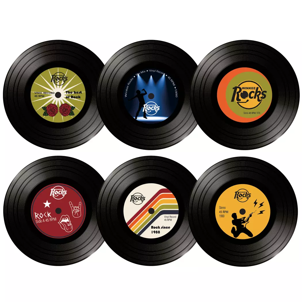 Untersetzer Vinyl Rock 6tlg.
