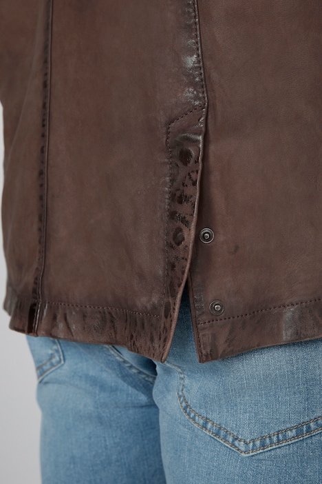 Boston Park Lederjacke, Used-Optik-Nähte, bis 74