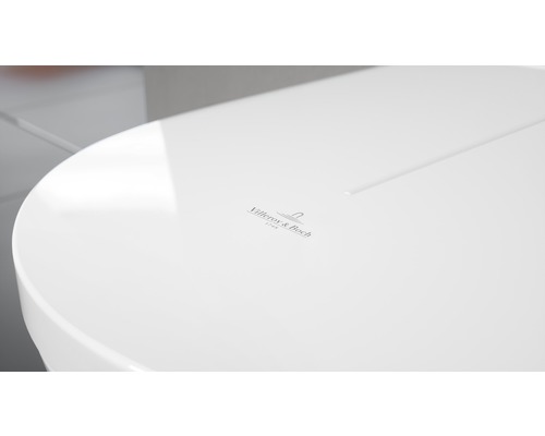 Villeroy & Boch ViClean-I 100 douchetoiletset, diepe spoeling, open rand, glanzend wit met coating, met toiletzitting V0E100R1