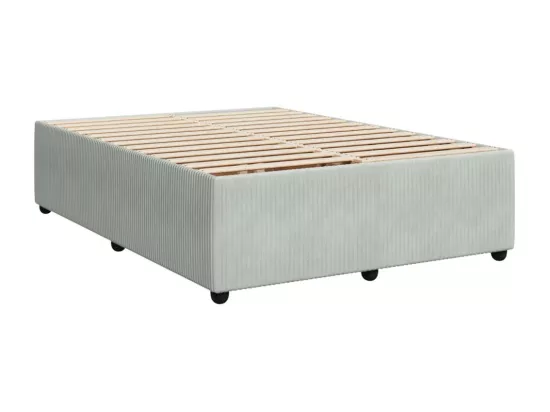 Sommier à lattes de lit et matelas Gris clair 160x200cm Velours