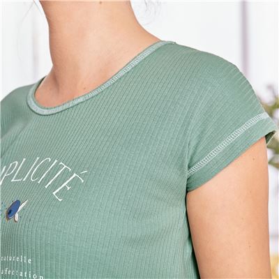 Chemise de nuit en jersey côtelé DODO HOMEWEAR®