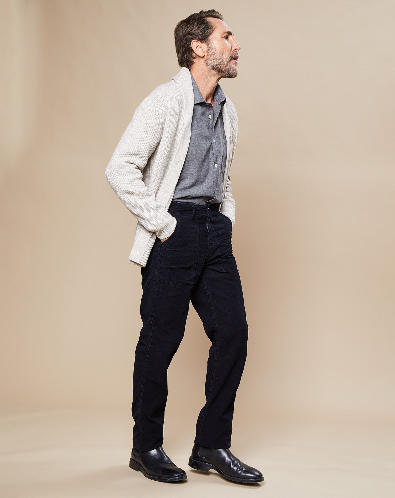 Hartford Pantalon en Velours côtelé Tom nuit