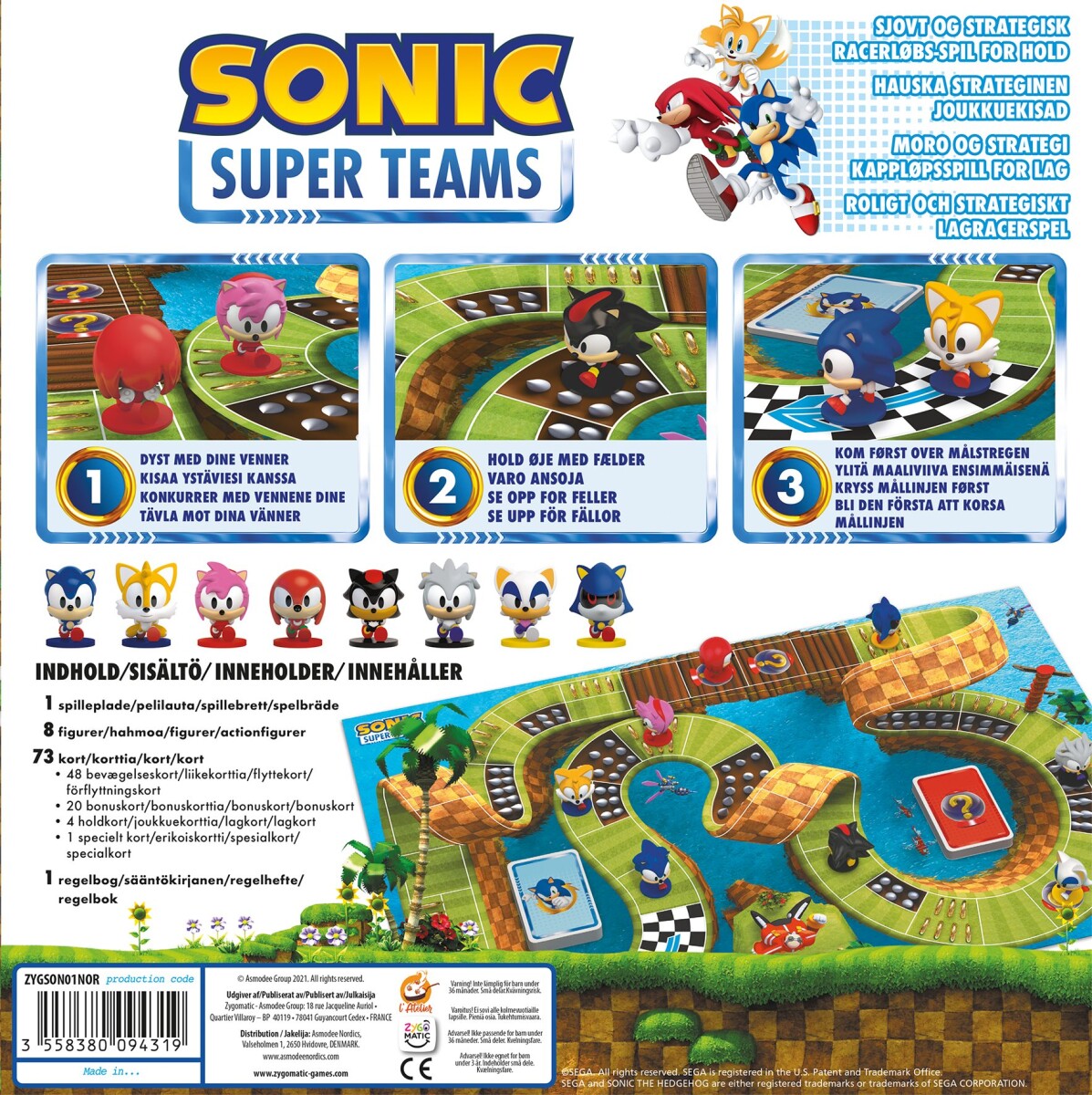 Sonic Super Teams Brætspil - Nordisk