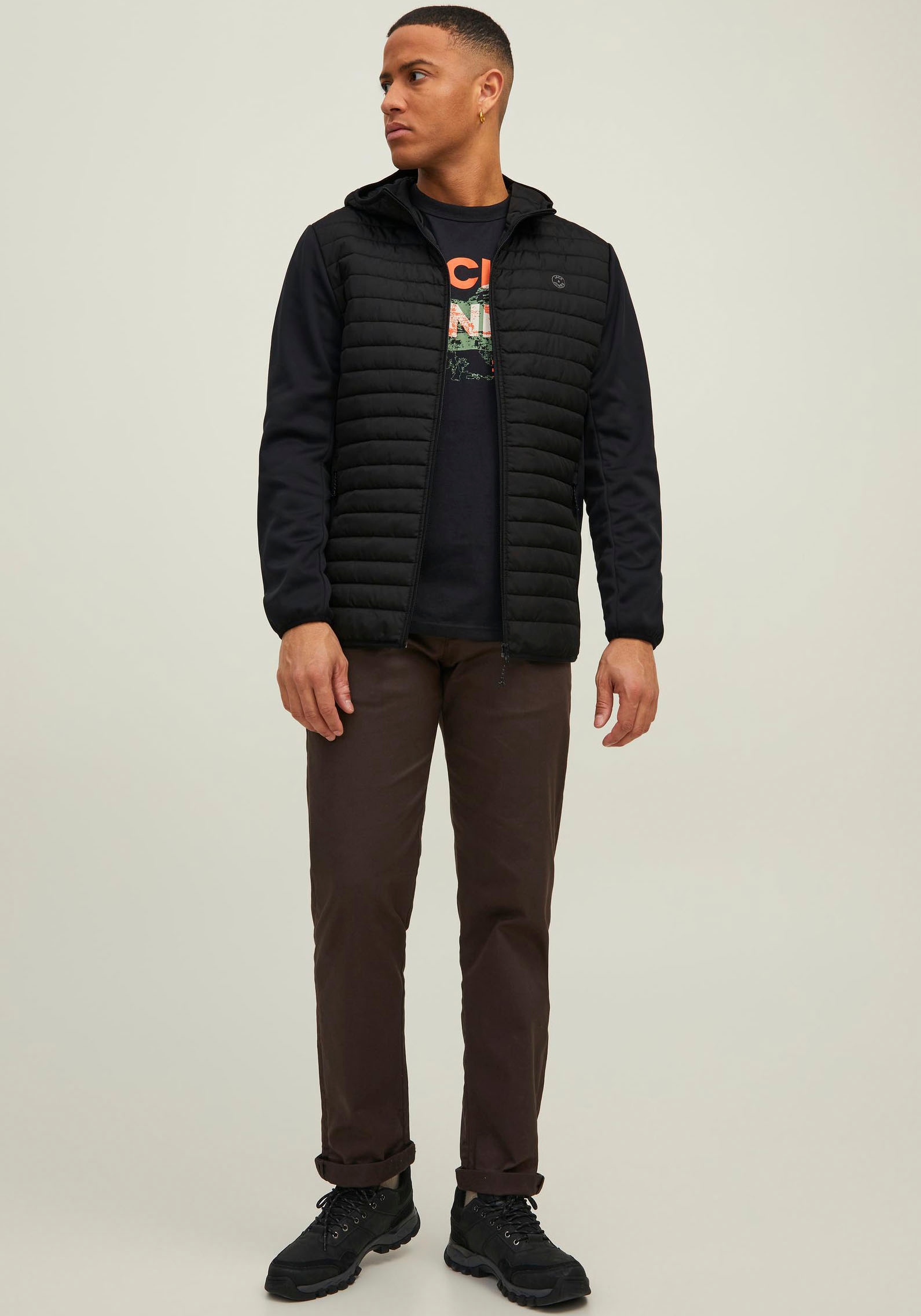Jack & Jones Steppjacke »JJEMULTI mit Kapuze und Futter« mit Kapuze unifarben, modisch, regular fit, Polyester