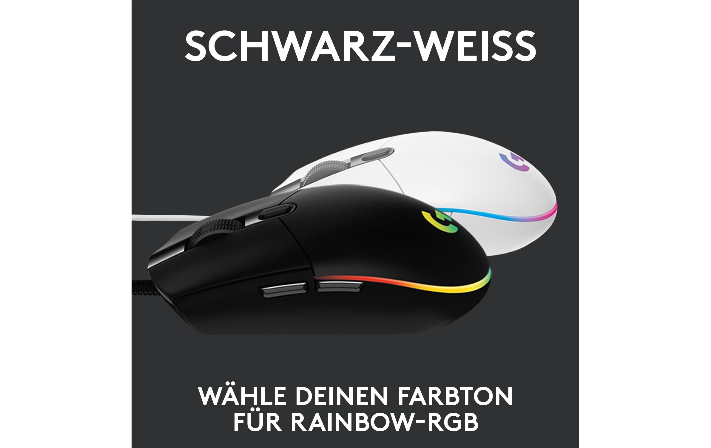 Gaming-Maus G203 Lightsync SchwarzReaktionsschnelle und leichte USB-Gamingmaus
