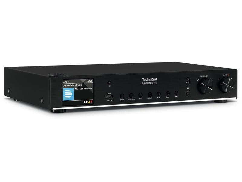 Technisat Radio-Tuner DigitRadio 143 V3 Schwarz HiFi-Komponente für DAB -Empfang mit Streamingfunktionen