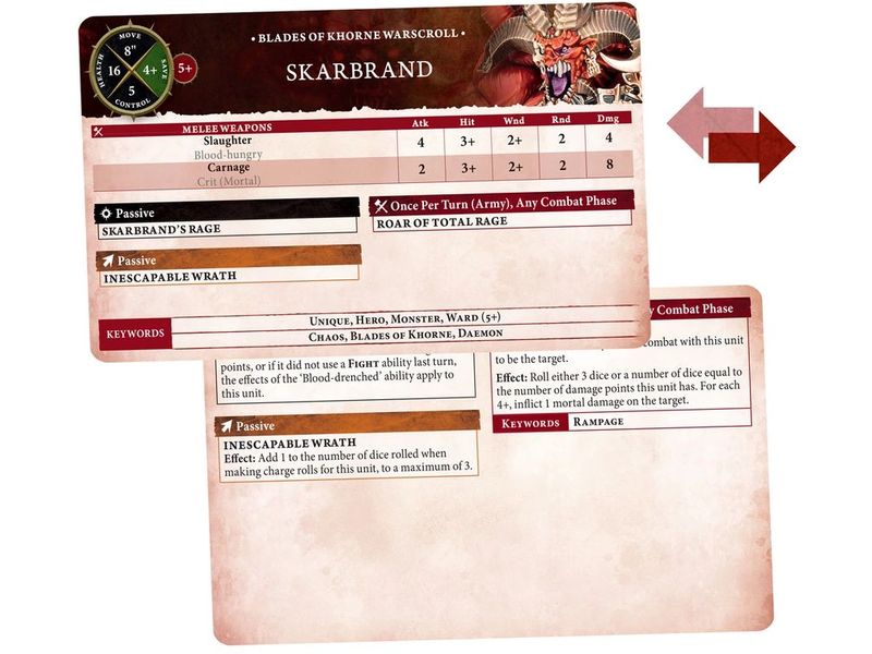 Games Workshop Datakarten Warhammer Age of Sigmar Blades Of Warscroll Cards: Blades of Khorne (Englisch)