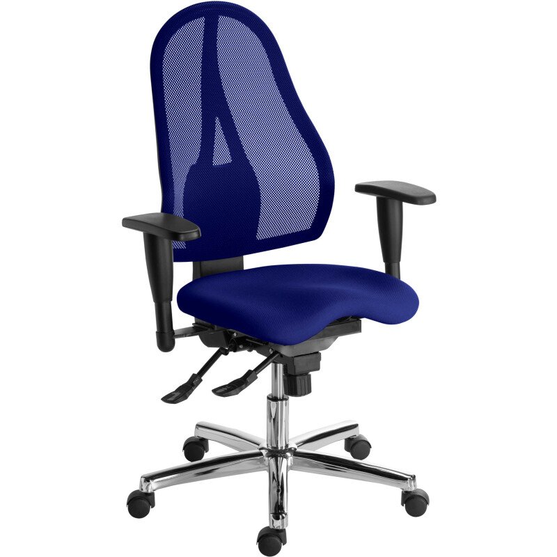 Chaise de bureau HOLLY SITNESS dossier maille - avec accoudoirs - Mécanisme Synchrone - Pieds chrome