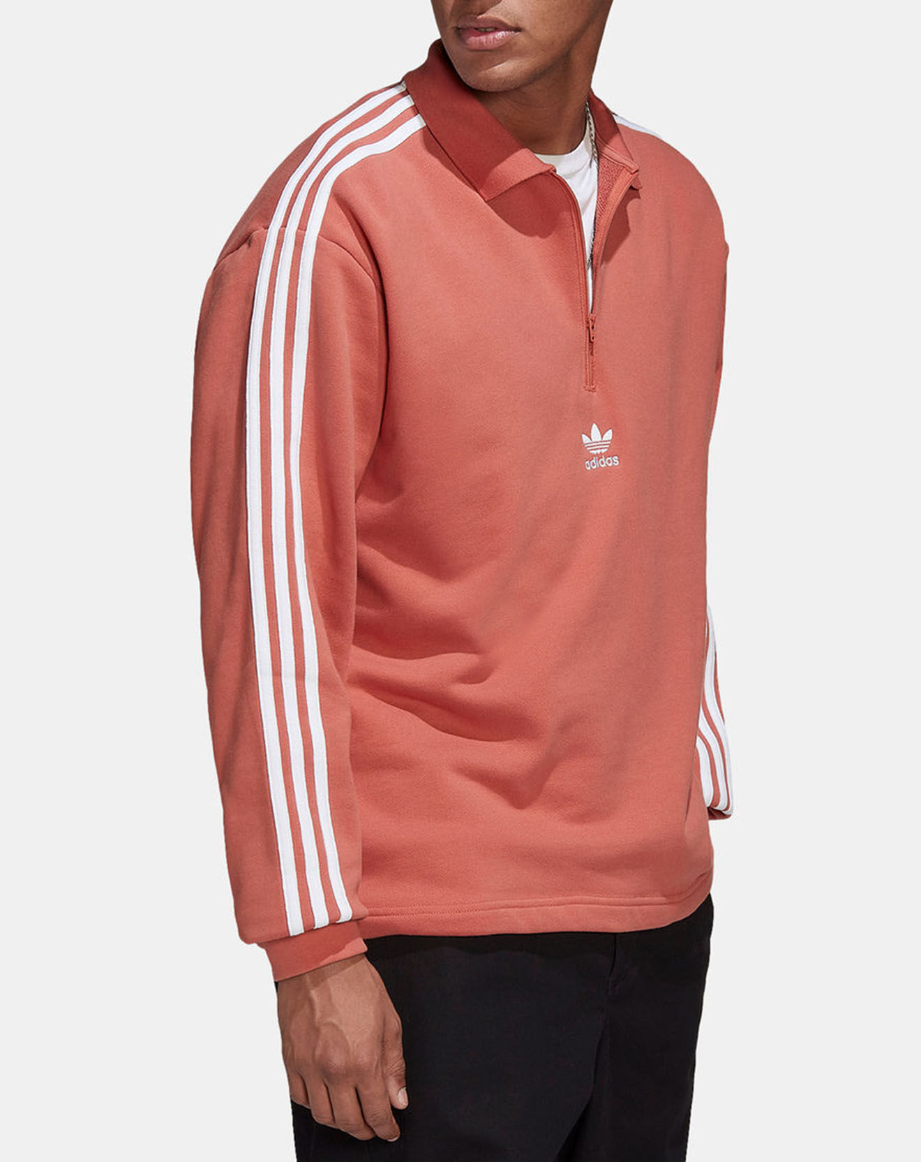 Adidas Polo droit zippé brique