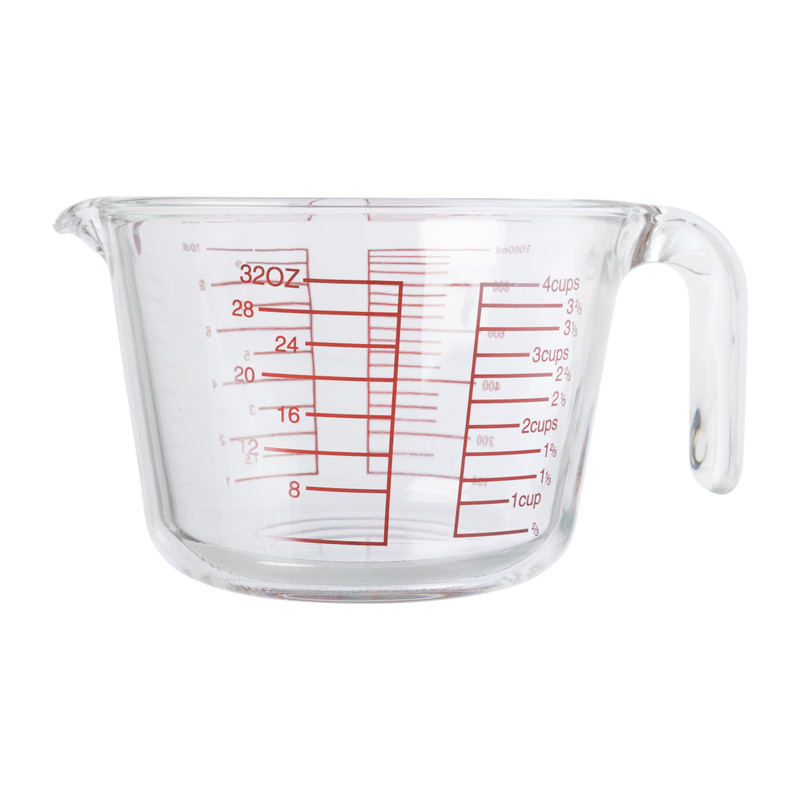 Maatbeker - glas - 1 liter