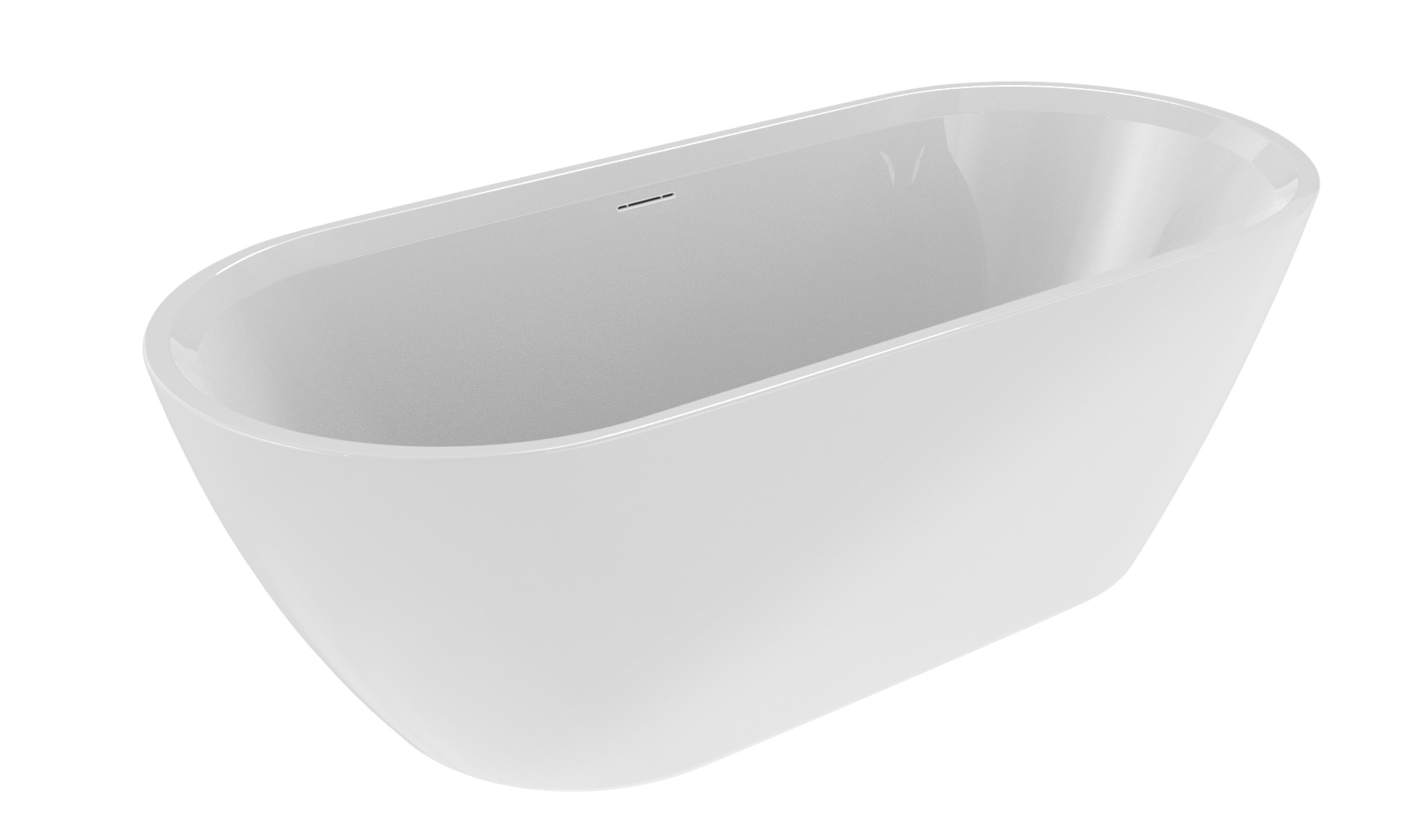 Riho Inspire vrijstaand bad 180x80cm wit glans met chromen overloop
