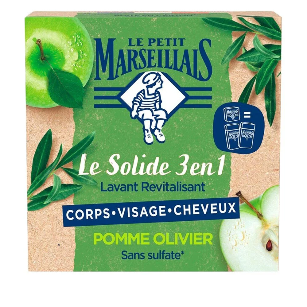 Savon solide 3-en-1 Le Petit Marseillais pomme olivier