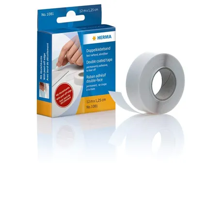 HERMA doppelseitiges Klebeband, weiß, 12,5 mm x 12 m