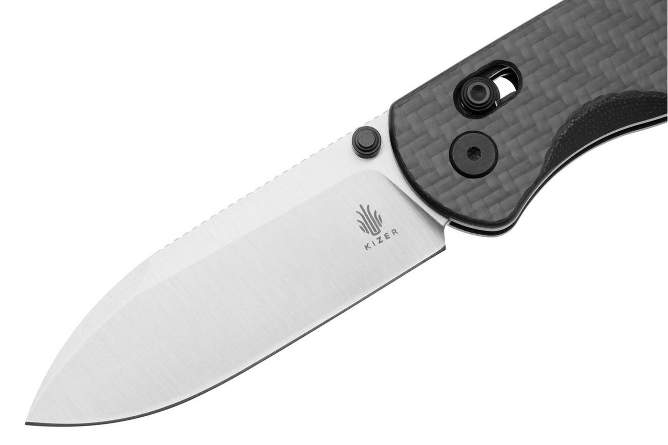 Kizer Vanguard Drop Bear V3619A3 Satin Nitro V, G10 Black Carbon Fiber, zakmes, Azo design